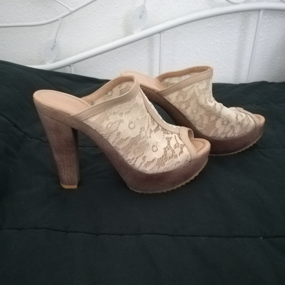 🌷 Beige Open Toe Mule/Heel